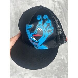 NEW Santa Cruz Screaming‎ Hand Hat Trucker Cap Black Mens Adjustable